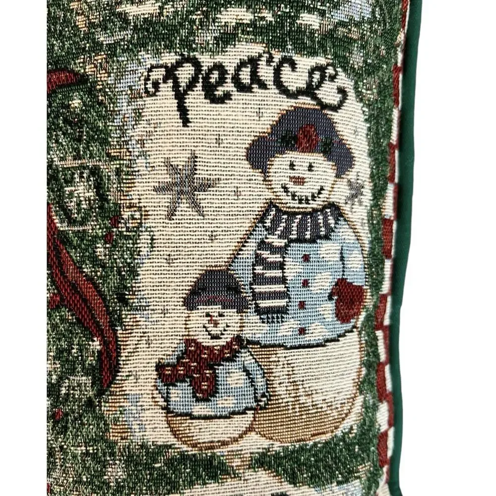 2 Christmas Pillows Riverdale Tapestry Square Throw Pillow Joyful Blessing Tree